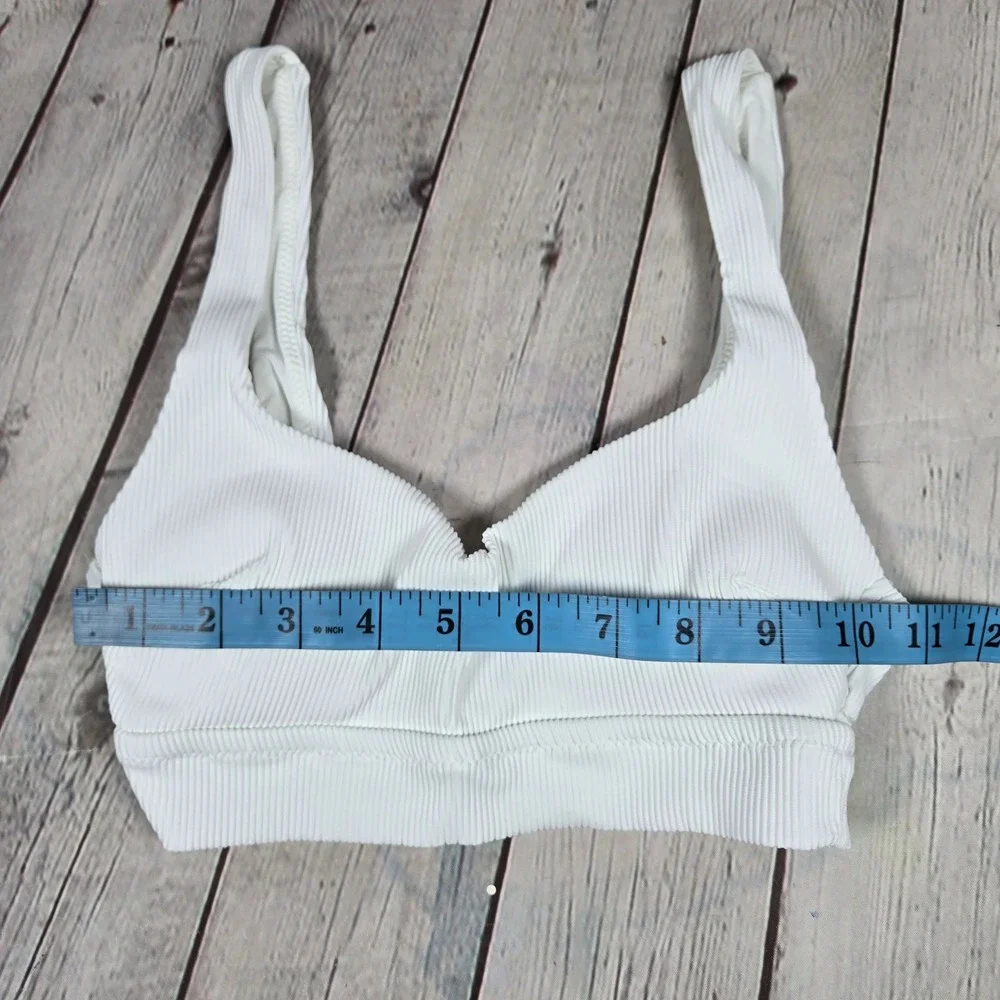 Aerie Scoop Ribbed Bikini‎ Swim Top White XXS